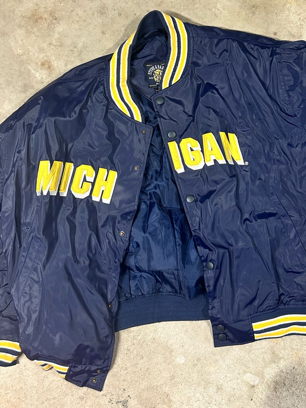 Steve & Barry's Navy and Yellow Varsity Bomber Jacket
